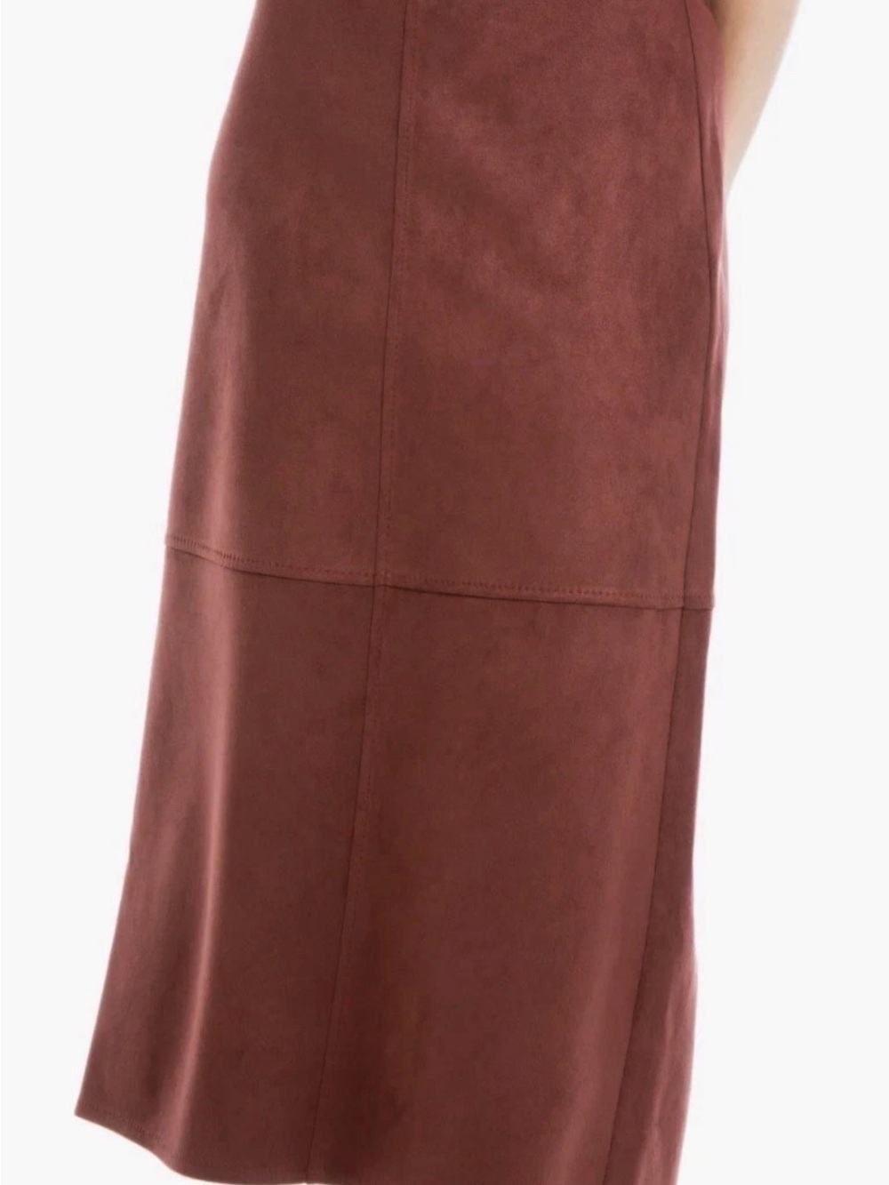 MAX STUDIO Faux Suede A -Line MIDI Skirt Sz S NWT